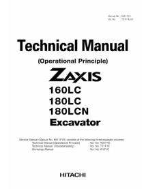 Manual técnico do princípio operacional da escavadeira Hitachi 160LC, 180LC, 180LCN pdf - Hitachi manuais