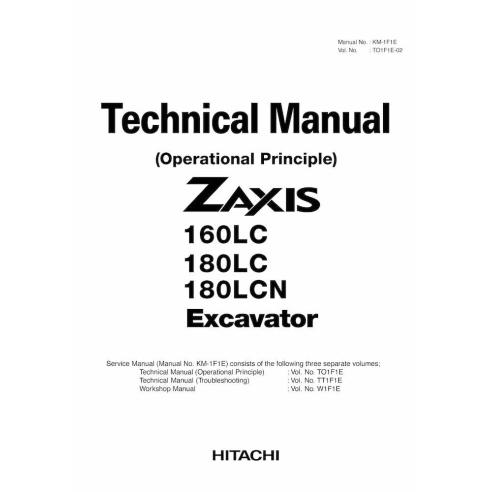 Hitachi 160LC, 180LC, 180LCN excavator pdf operational principle technical manual  - Hitachi manuals - HITACHI-TO1F1E-02