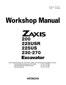 Hitachi 200, 225USR, 225US, 230-270 excavator pdf workshop manual  - Hitachi manuals