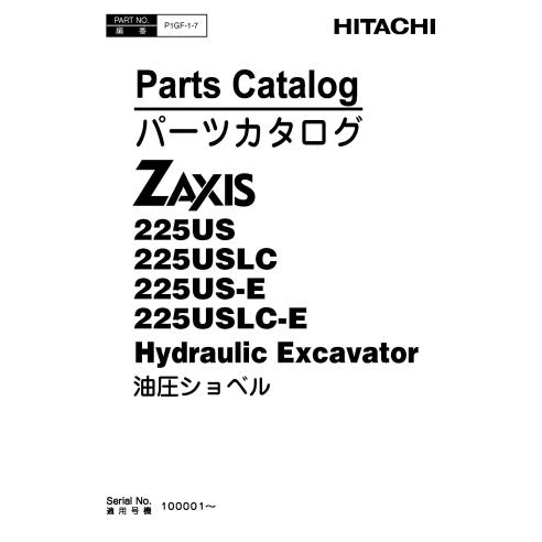 Catálogo de peças para escavadeira Hitachi 225 em pdf - Hitachi manuais - HITACHI-P1GF-1-7-PC