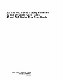 John Deere 200 and 900 series cutting platform repair manual - John Deere manuals - JD-060597