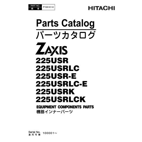 Catálogo de peças para escavadeira Hitachi 225 em pdf (componentes) - Hitachi manuais - HITACHI-P1GD-E1-6-PC