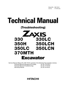 Hitachi 330, 350, 370 excavator pdf troubleshooting technical manual  - Hitachi manuals