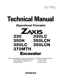 Hitachi 330, 350, 370 excavatrice pdf principe de fonctionnement manuel technique - Hitachi manuels - HITACHI-TO1HH-E-02