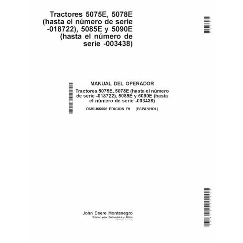Manual do operador do trator John Deere 5075E, 5078E, 5085E, 5090E pdf ES - John Deere manuais - JD-OMSU55558