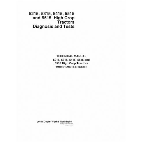 TM4856 John Deere 5215, 5315, 5415, 5515 tractor pdf manual de diagnóstico y pruebas