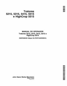 John Deere 5215, 5315, 5415, 5515 tracteur pdf manuel d'utilisation PT - John Deere manuels - JD-OMER360220