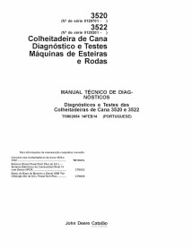 John Deere 3520, 3522 colhedora de cana-de-açúcar pdf manual de diagnóstico e testes PT - John Deere manuais