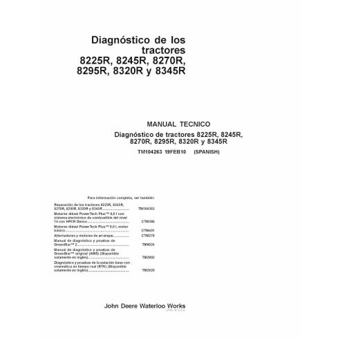John Deere 8225R, 8245R, 8270R, 8295R, 8320R, 8345R trator pdf manual técnico de diagnóstico ES - John Deere manuais - JD-TM1...