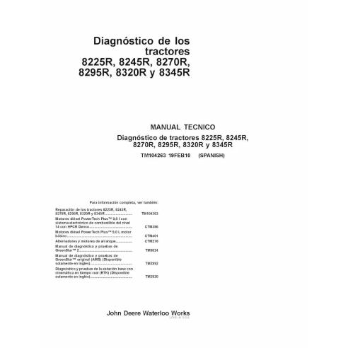 TM104263-ES John Deere 8225R, 8245R, 8270R, 8295R, 8320R, 8345R tractor pdf diagnóstico técnico manual ES