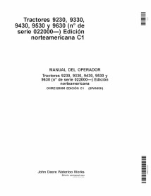 John Deere 9230, 9330, 9430, 9530, 9630 tractor pdf manual del operador ES - John Deere manuales - JD-OMRE325895