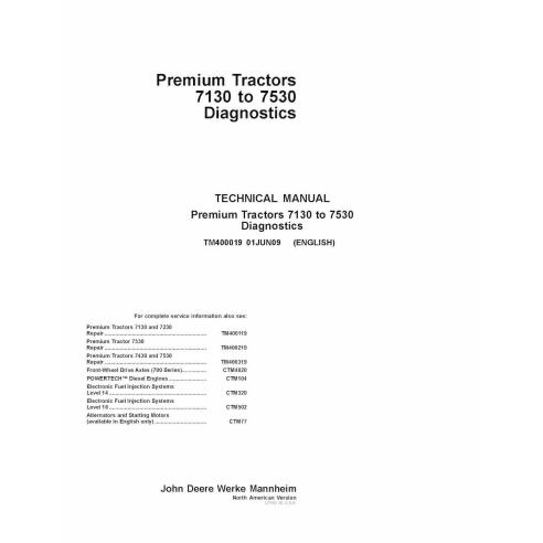 Manual técnico de diagnóstico John Deere 7130, 7230, 7330, 7430, 7530 trator pdf - John Deere manuais - JD-TM400019