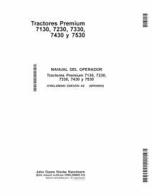 John Deere 7130, 7230, 7330, 7430, 7530 tractor pdf manual del operador ES - John Deere manuales - JD-OMAL206903