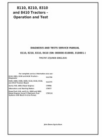 John Deere 8110, 8210, 8310, 8410 tractor pdf diagnosis and tests manual  - John Deere manuals - JD-TM1797