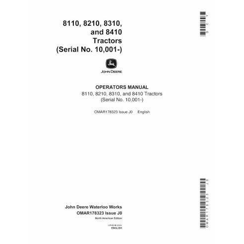 Manual do operador em pdf do trator John Deere 8110, 8210, 8310, 8410 - John Deere manuais - JD-OMAR178323