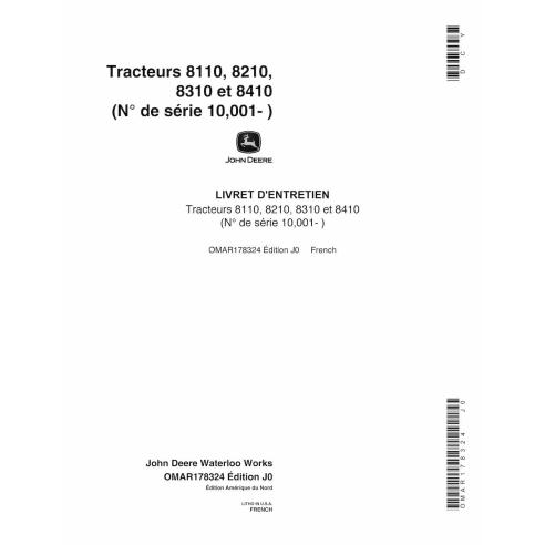 JD-OMAR178324 Manual del operador del tractor John Deere 8110, 8210, 8310, 8410 FR (OMAR178324)