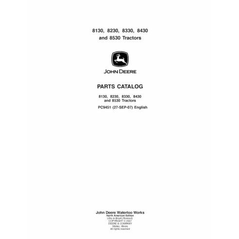 JD-PC9451-PC Catálogo de repuestos para tractores John Deere 8130, 8230, 8330, 8430, 8530 (PC9451)