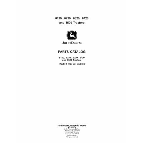 John Deere 8120, 8220, 8320, 8420, 8520 trator pdf catálogo de peças ES - John Deere manuais - JD-PC2850-PC