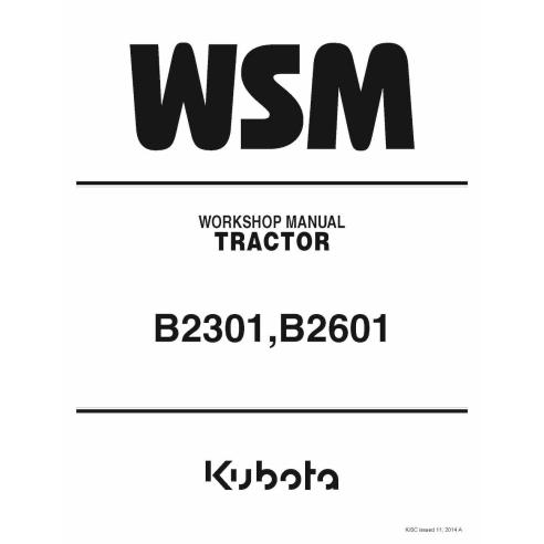 Kubota B2301, B2601 tracteur pdf manuel d'atelier. - Kubota manuels - KUBOTA-9Y111-11560