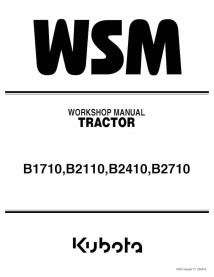 Kubota B1710, B2110, B2410, B2710 tracteur manuel d'atelier pdf - Kubota manuels - KUBOTA-9Y011-12751