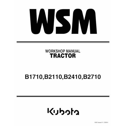 Kubota B1710, B2110, B2410, B2710 tracteur manuel d'atelier pdf - Kubota manuels - KUBOTA-9Y011-12751