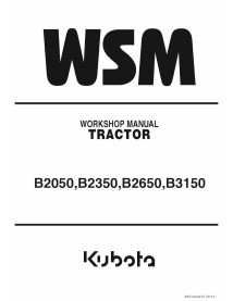 Kubota B2050, B2350, B2650, B3150 tracteur manuel d'atelier pdf - Kubota manuels - KUBOTA-9Y111-09820