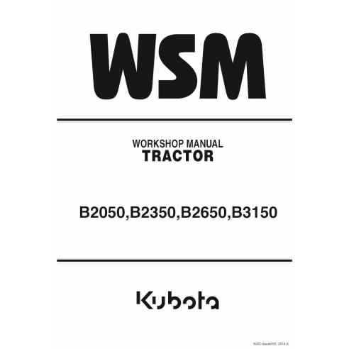 Kubota B2050, B2350, B2650, B3150 tractor pdf workshop manual  - Kubota manuals - KUBOTA-9Y111-09820