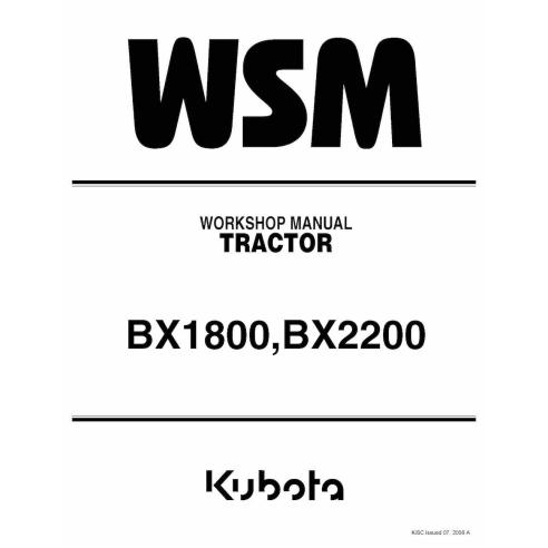 Kubota BX1800, BX2200 tracteur pdf manuel d'atelier. - Kubota manuels - KUBOTA-9Y011-12463