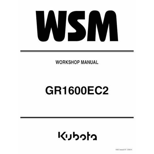 Kubota GR1600EC2 tracteur manuel d'atelier pdf. - Kubota manuels - KUBOTA-9Y011-15560