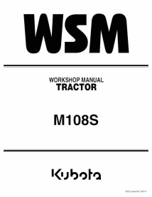 Kubota M108S tracteur manuel d'atelier pdf. - Kubota manuels - KUBOTA-9Y111-00720