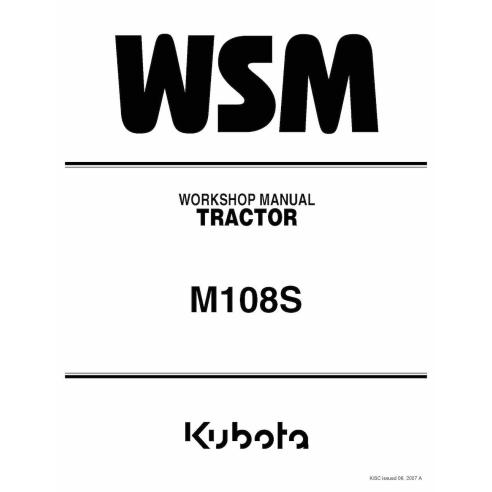 Kubota M108S tracteur manuel d'atelier pdf. - Kubota manuels - KUBOTA-9Y111-00720