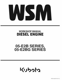 Kubota 05-E2B, 05-E2BG SERIES moteur diesel manuel d'atelier pdf - Kubota manuels - KUBOTA-9Y011-02754