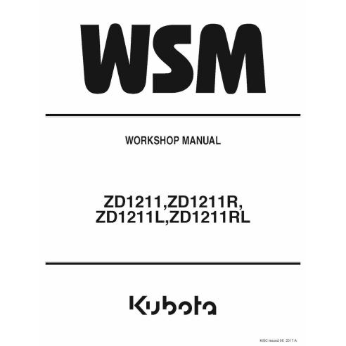Kubota ZD1211, ZD1211R, ZD1211L, ZD1211RL mower pdf workshop manual  - Kubota manuals - KUBOTA-9Y111-13443