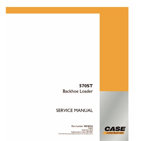 Manuel d'entretien PDF de la chargeuse-pelleteuse Case 570ST - Cas manuels - CASE-48048556