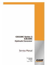 Manual de serviço em pdf da máquina escavadora de esteira Case CX220C Série 2, CX240C - Caso manuais - CASE-48024959