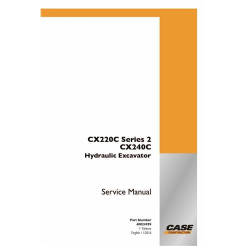 Manual de serviço em pdf da máquina escavadora de esteira Case CX220C Série 2, CX240C - Caso manuais - CASE-48024959