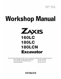Hitachi 160LC, 180LC, 180LCN excavator pdf workshop manual 