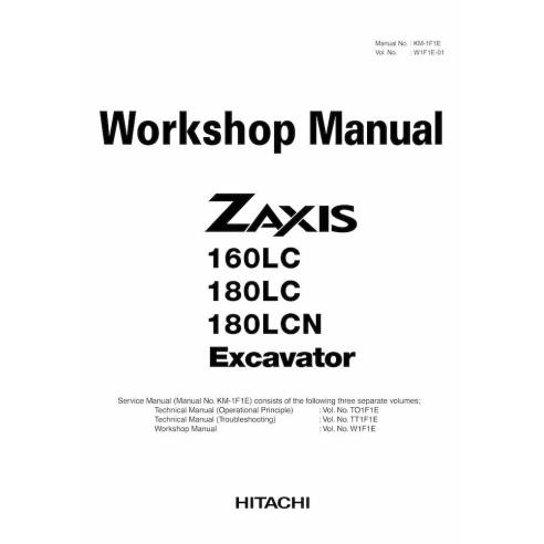 Hitachi 160LC, 180LC, 180LCN excavadora pdf manual de taller - Hitachi manuales - HITACHI-W1F1E-01