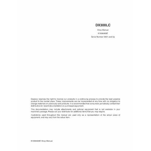 Manual de loja pdf da escavadeira Doosan DX300LC - Doosan manuais - DOOSAN-K1006409E