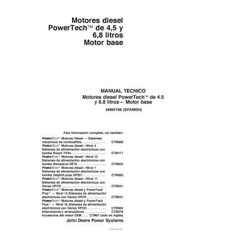 MOTORES John Deere 4.5L E 6.8L PowerTech DIESEL (BASE) motor pdf manual técnico ES - John Deere manuais - JD-CTM207-ES