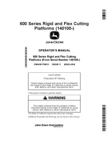 John Deere 600 Series - 616R, 618R, 620R, 622R, 625R cutting platform pdf operator's manual  - John Deere manuals - JD-OMHXE1...