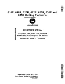 JD-OMDXE10126 Manual do operador da plataforma de corte John Deere 616R, 618R, 620R, 622R, 625R, 630R e 635R (OMDXE10126)