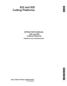 John Deere 822 and 825 cutting platform pdf operator's manual  - John Deere manuals - JD-OMZ92722-EN