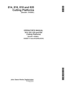 Manual do operador da plataforma de corte John Deere 814, 816, 818 e 820 Issue K8 pdf - John Deere manuais - JD-OMZ92711-EN