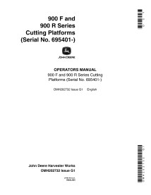 John Deere 900F and 900R series cutting platform pdf operator's manual  - John Deere manuals