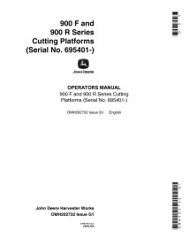 John Deere 900F et 900R série plate-forme de coupe pdf manuel de l'opérateur - John Deere manuels - JD-OMH202732-EN