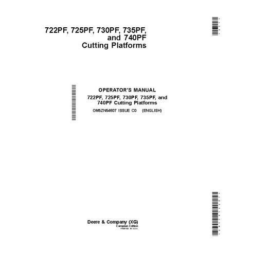 John Deere 722PF, 725PF, 730PF, 735PF, and 740PF cutting platform pdf operator's manual  - John Deere manuals - JD-OM5ZN54607-EN