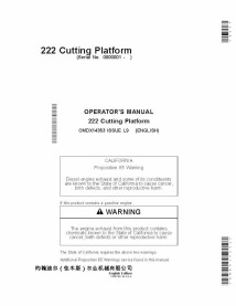 Manuel d'utilisation de la plate-forme de coupe John Deere 222 pdf - John Deere manuels - JD-OMDX14353-EN