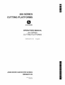 John Deere 200 SERIES - 213, 215, 216, 218, 220, 222, 224 cutting platform pdf operator's manual  - John Deere manuals - JD-O...