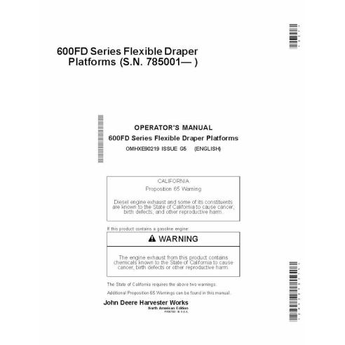 John Deere 600FD Draper header pdf manual del operador - John Deere manuales - JD-OMHXE90219-EN